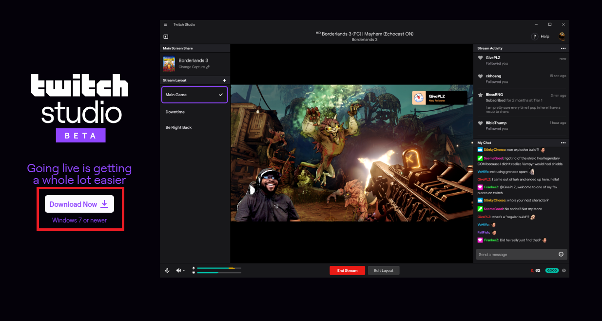 download the new version for mac Twitch Studio